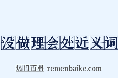 没做理会处近义词是什么意思的图片